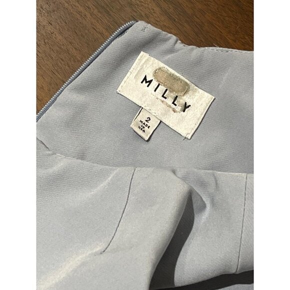 Milly Sherry Sleeveless Ruched Mini Dress in Cloud Blue 2 Womens - Picture 7 of 12